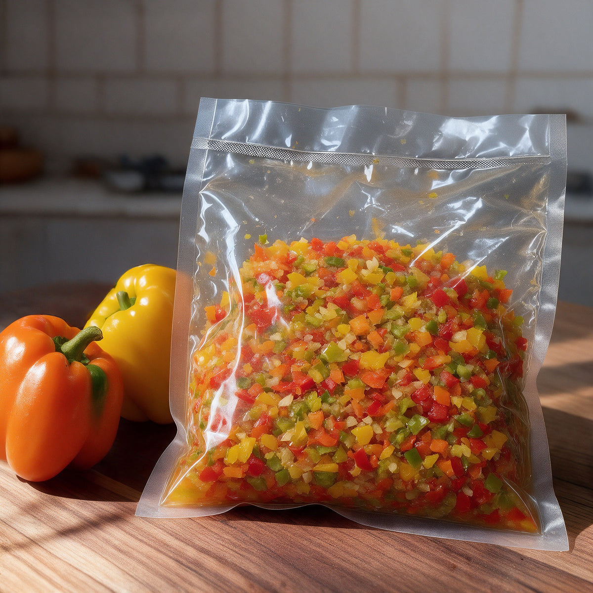 Chopped mixed-color bell peppers